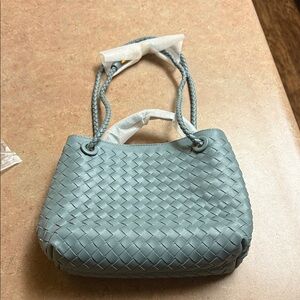 Woven Blue leather Handbag